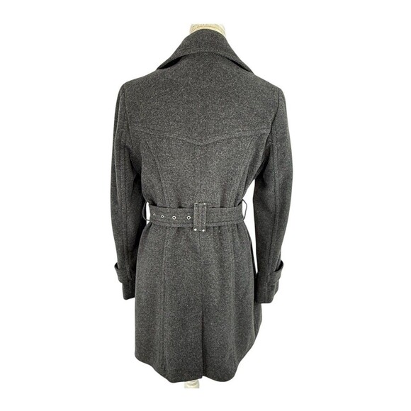 Marc New York Gray Wool Trench Coat Double Breasted Belted Women’s Size 6 Small - Picture 2 of 16